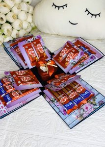 Customized 3 Layer Explosive Gift Box With 3D Popup Greeting Card,  Anniversary and for couple With 16 Chocolate