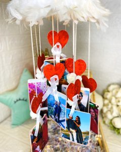 Customized Photo Wind chime with wooden Box for any Occasion for Couple and Friends